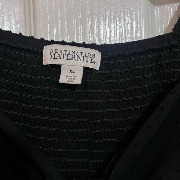 Black maternity dress with bow detail - Picture 4 of 7